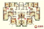 海棠家园5#楼三单元平面图3室2厅2卫1厨 115.38㎡