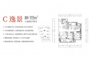 建投尚锦城119㎡三室两厅两卫户型图